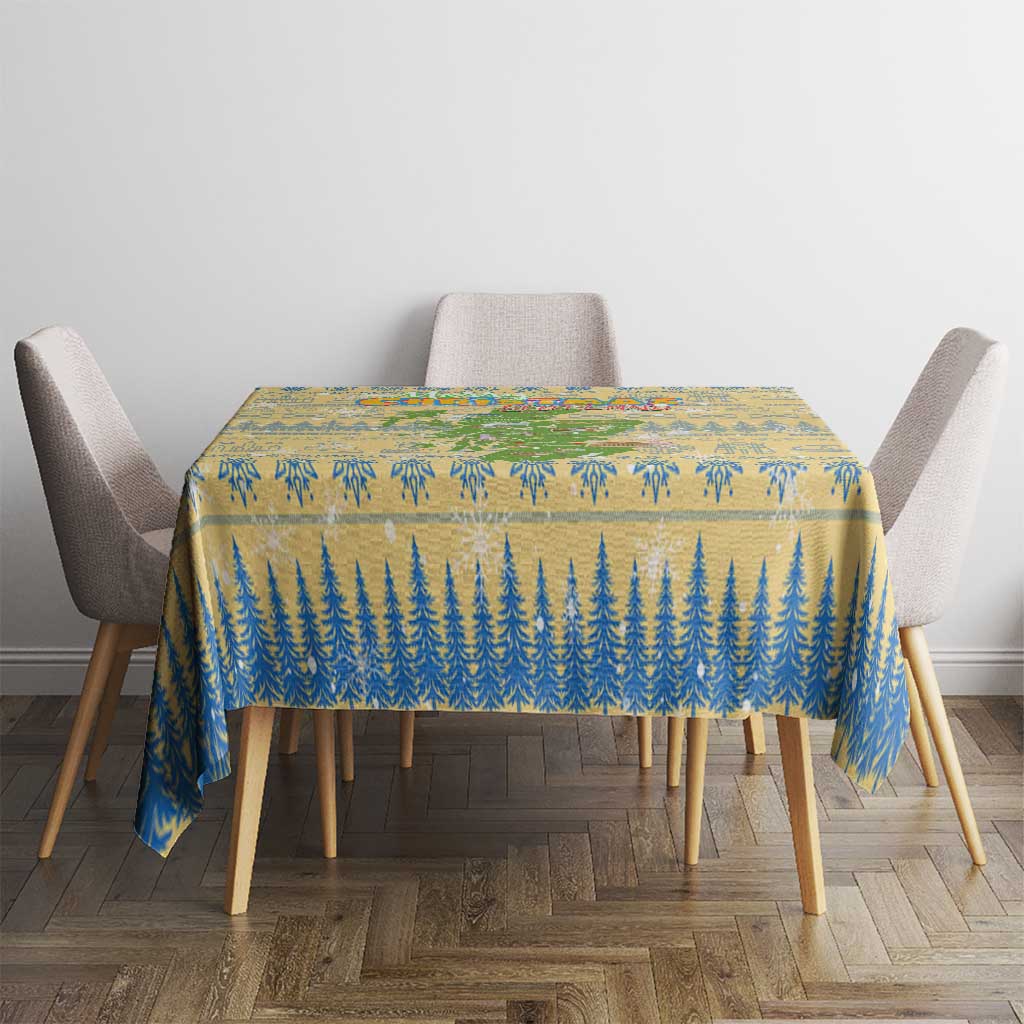 Merry Christmas Scotland Tablecloth Xmas Travel Map - Wonder Print Shop
