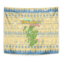 Merry Christmas Scotland Tapestry Xmas Travel Map - Wonder Print Shop