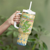 Merry Christmas Scotland Tumbler With Handle Xmas Travel Map - Wonder Print Shop