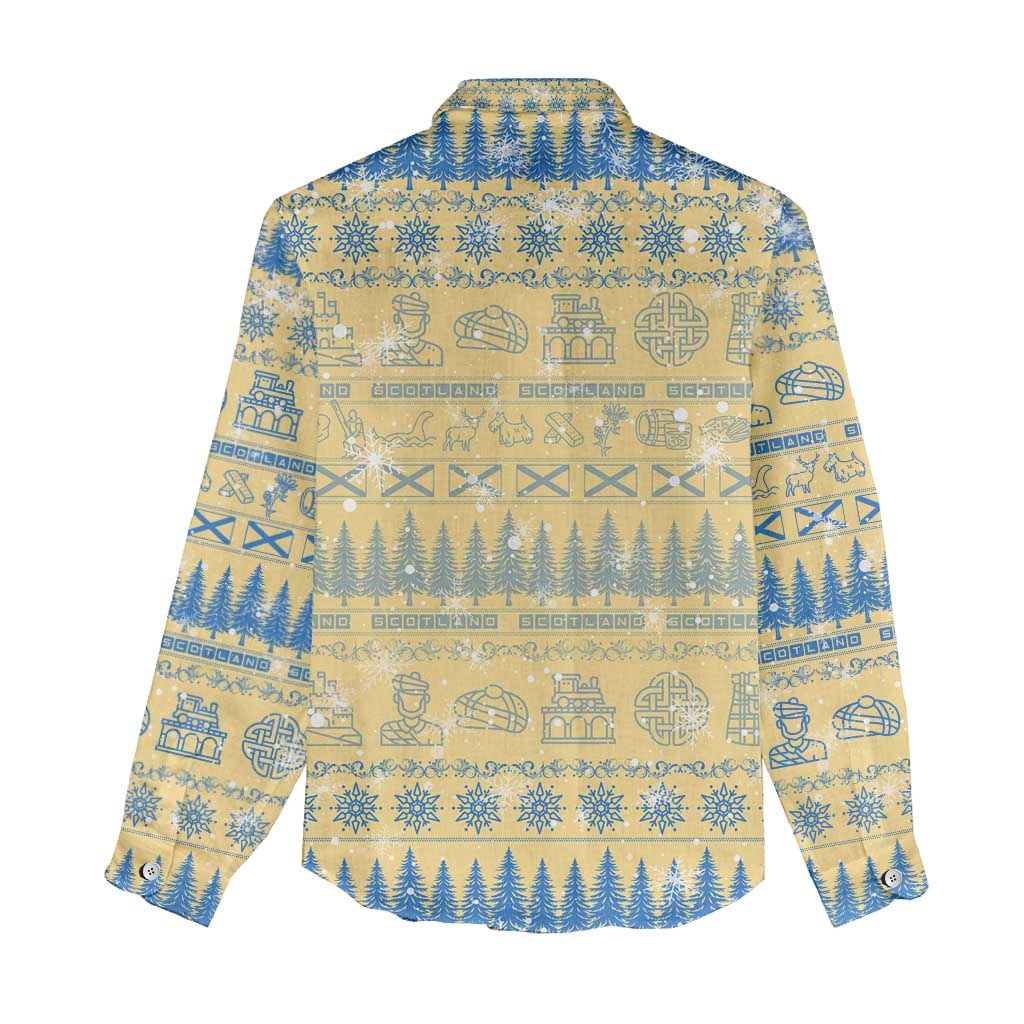 Merry Christmas Scotland Women Casual Shirt Xmas Travel Map - Wonder Print Shop