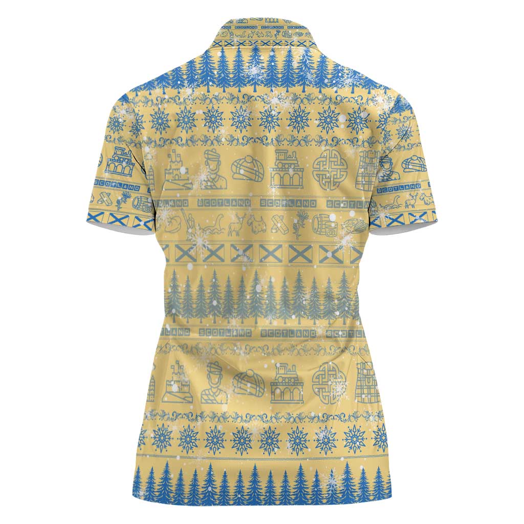 Merry Christmas Scotland Women Polo Shirt Xmas Travel Map - Wonder Print Shop