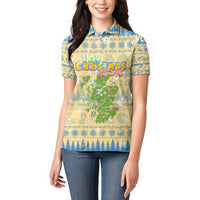 Merry Christmas Scotland Women Polo Shirt Xmas Travel Map - Wonder Print Shop