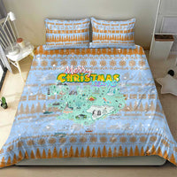 Merry Christmas Iceland Bedding Set Xmas Travel Map - Wonder Print Shop