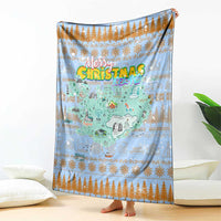 Merry Christmas Iceland Blanket Xmas Travel Map - Wonder Print Shop