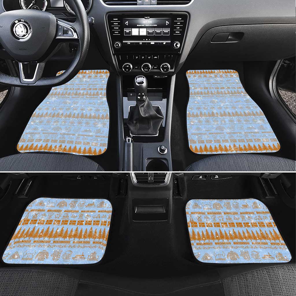 Merry Christmas Iceland Car Mats Xmas Travel Map - Wonder Print Shop