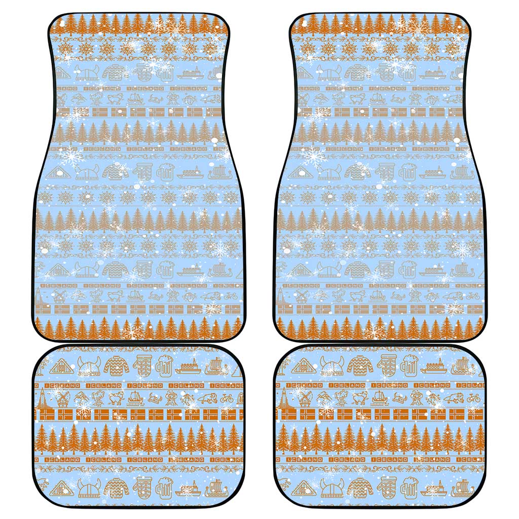Merry Christmas Iceland Car Mats Xmas Travel Map - Wonder Print Shop