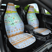 Merry Christmas Iceland Car Seat Cover Xmas Travel Map - Wonder Print Shop