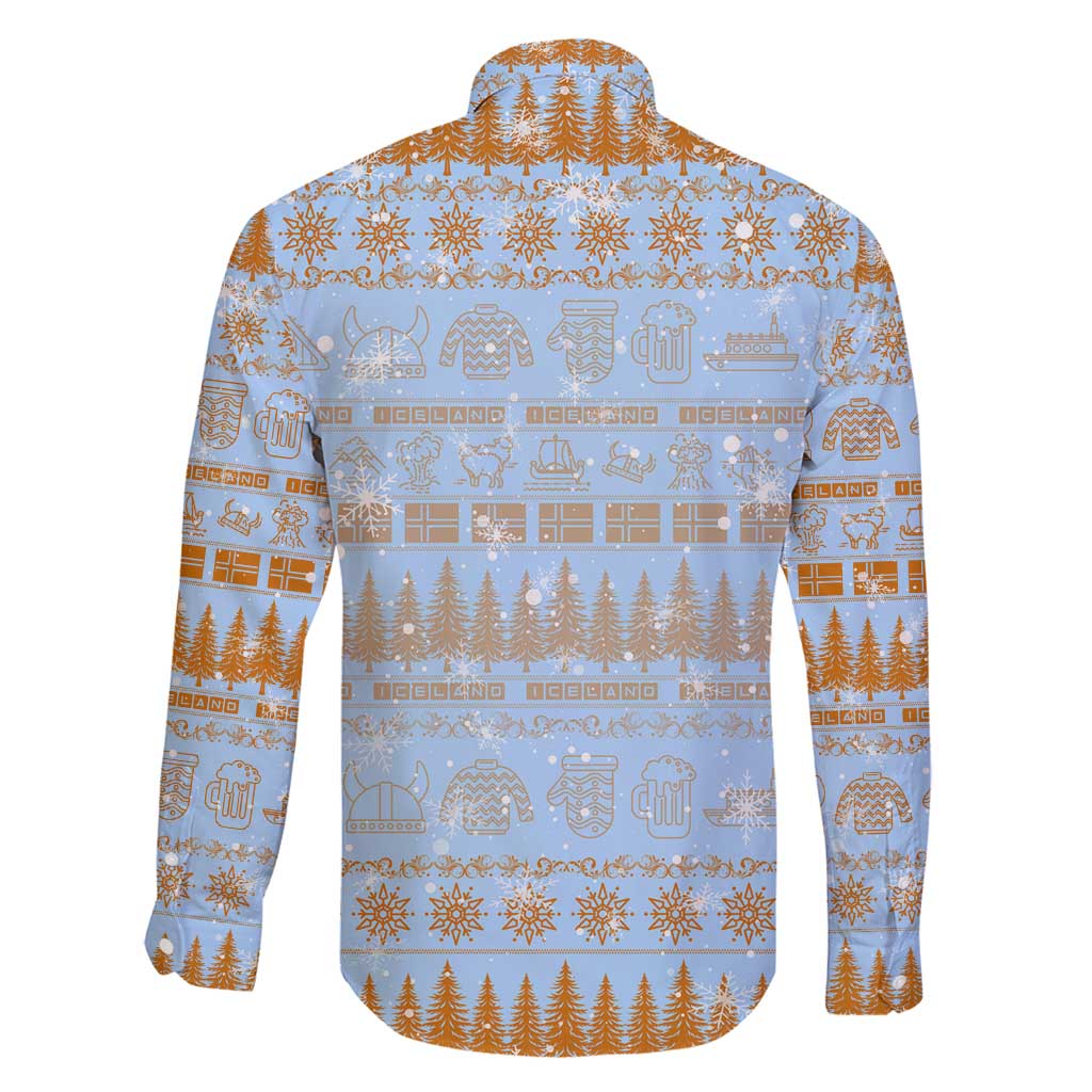 Merry Christmas Iceland Family Matching Long Sleeve Bodycon Dress and Hawaiian Shirt Xmas Travel Map - Wonder Print Shop