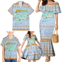 Merry Christmas Iceland Family Matching Mermaid Dress and Hawaiian Shirt Xmas Travel Map - Wonder Print Shop