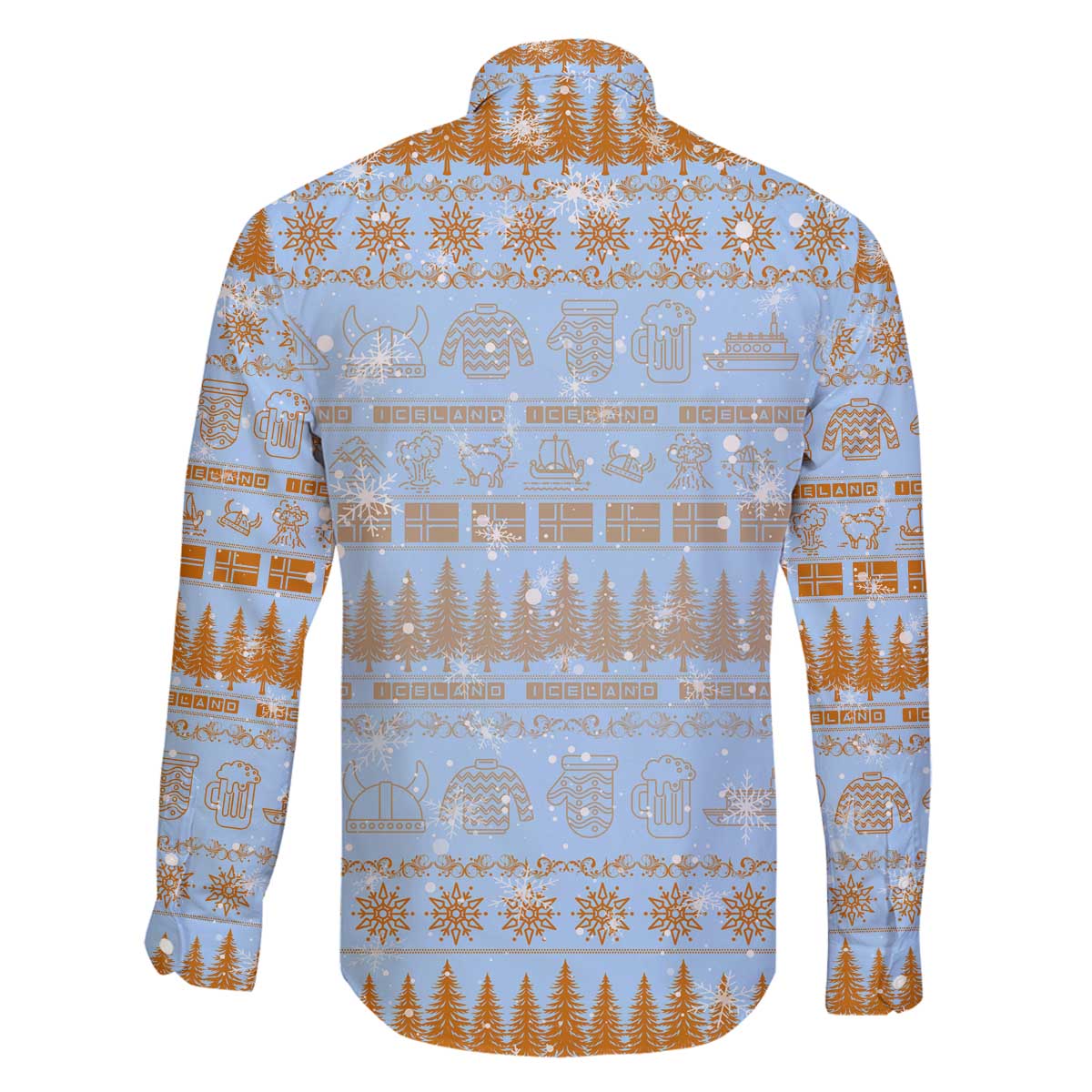 Merry Christmas Iceland Family Matching Off The Shoulder Long Sleeve Dress and Hawaiian Shirt Xmas Travel Map - Wonder Print Shop