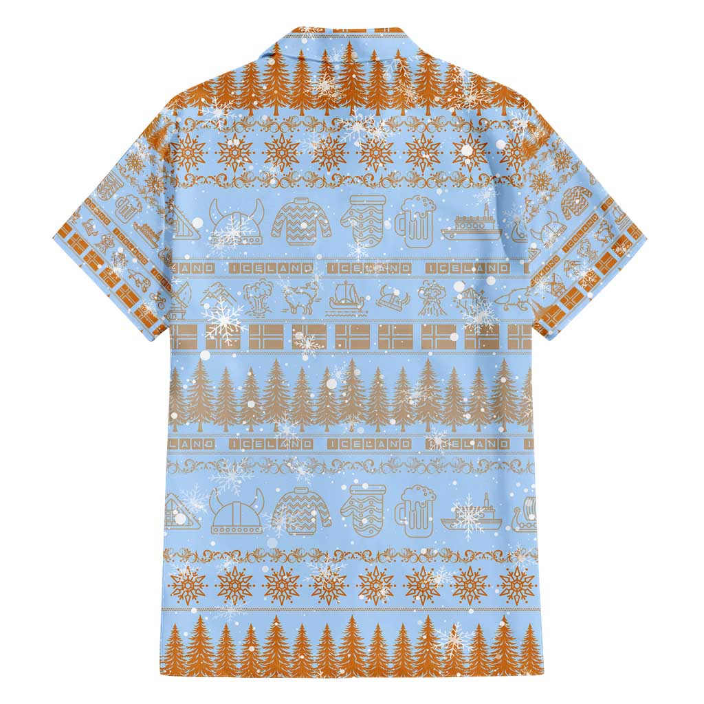 Merry Christmas Iceland Family Matching Short Sleeve Bodycon Dress and Hawaiian Shirt Xmas Travel Map - Wonder Print Shop