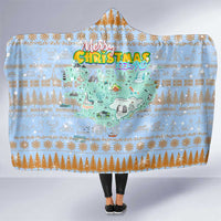 Merry Christmas Iceland Hooded Blanket Xmas Travel Map - Wonder Print Shop