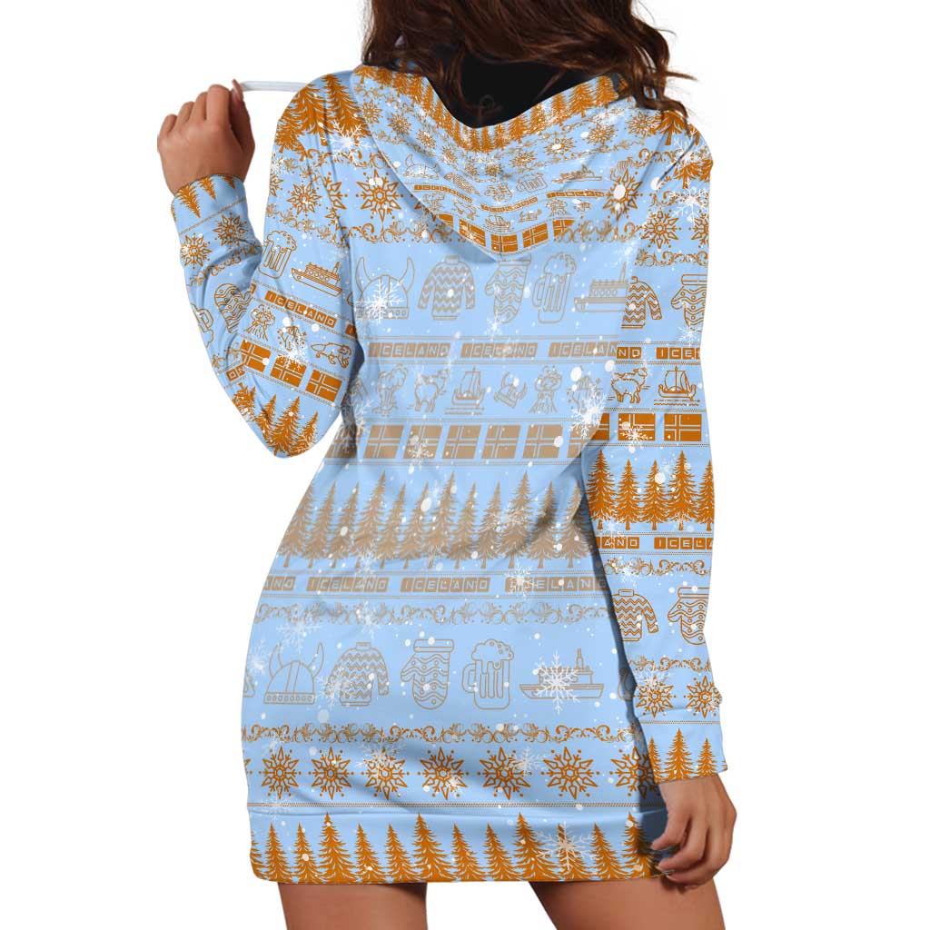 Merry Christmas Iceland Hoodie Dress Xmas Travel Map - Wonder Print Shop