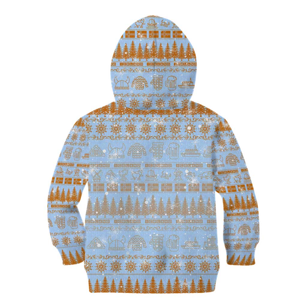 Merry Christmas Iceland Kid Hoodie Xmas Travel Map - Wonder Print Shop