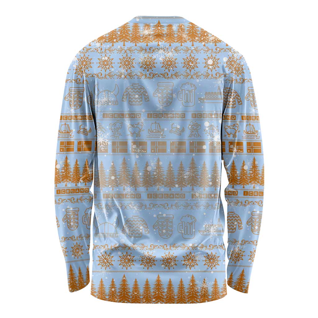 Merry Christmas Iceland Long Sleeve Shirt Xmas Travel Map - Wonder Print Shop