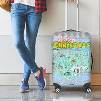Merry Christmas Iceland Luggage Cover Xmas Travel Map - Wonder Print Shop