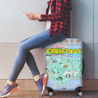 Merry Christmas Iceland Luggage Cover Xmas Travel Map - Wonder Print Shop