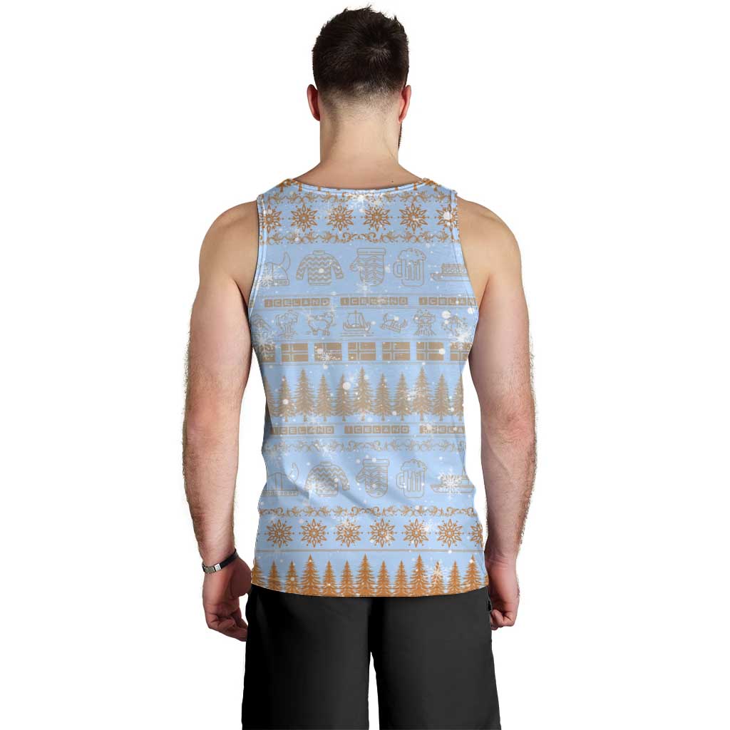 Merry Christmas Iceland Men Tank Top Xmas Travel Map - Wonder Print Shop