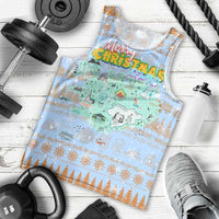 Merry Christmas Iceland Men Tank Top Xmas Travel Map - Wonder Print Shop