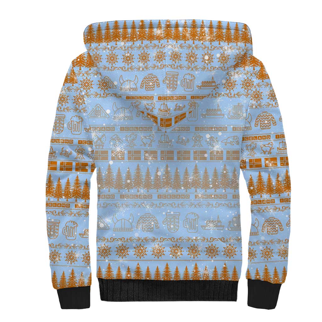 Merry Christmas Iceland Sherpa Hoodie Xmas Travel Map - Wonder Print Shop