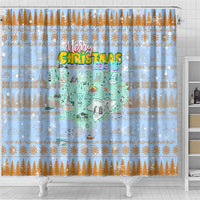 Merry Christmas Iceland Shower Curtain Xmas Travel Map - Wonder Print Shop