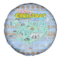 Merry Christmas Iceland Spare Tire Cover Xmas Travel Map - Wonder Print Shop