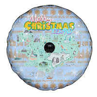 Merry Christmas Iceland Spare Tire Cover Xmas Travel Map - Wonder Print Shop