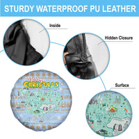 Merry Christmas Iceland Spare Tire Cover Xmas Travel Map - Wonder Print Shop