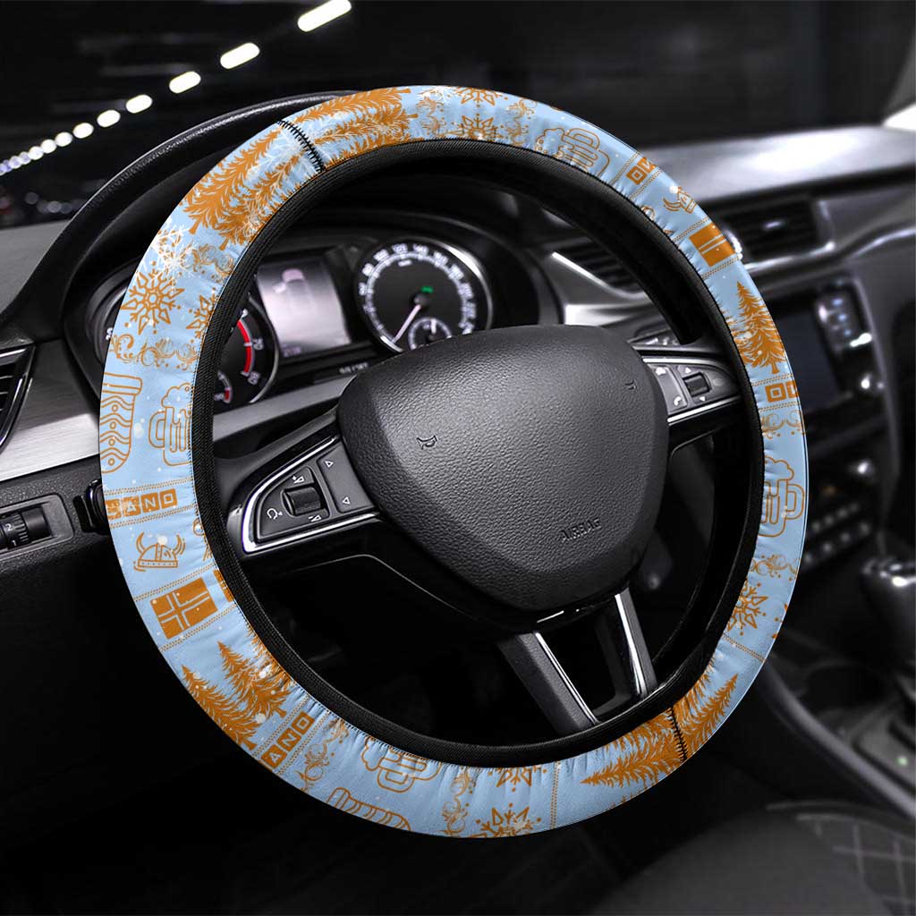 Merry Christmas Iceland Steering Wheel Cover Xmas Travel Map - Wonder Print Shop
