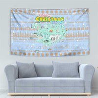 Merry Christmas Iceland Tapestry Xmas Travel Map - Wonder Print Shop