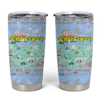 Merry Christmas Iceland Tumbler Cup Xmas Travel Map - Wonder Print Shop