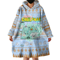 Merry Christmas Iceland Wearable Blanket Hoodie Xmas Travel Map - Wonder Print Shop