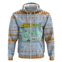Merry Christmas Iceland Zip Hoodie Xmas Travel Map - Wonder Print Shop
