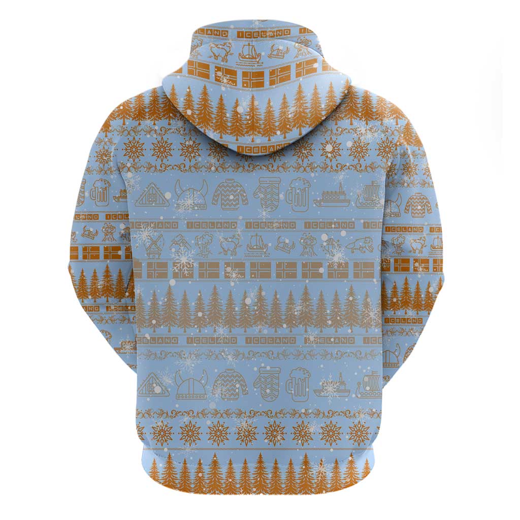 Merry Christmas Iceland Zip Hoodie Xmas Travel Map - Wonder Print Shop