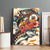 Bass Fishing Reel Cool Dad Canvas Wall Art Tropical Vintage