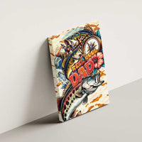 Bass Fishing Reel Cool Dad Canvas Wall Art Tropical Vintage