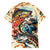 Bass Fishing Reel Cool Dad Family Matching Summer Maxi Dress and Hawaiian Shirt Tropical Vintage