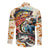 Bass Fishing Reel Cool Dad Long Sleeve Button Shirt Tropical Vintage