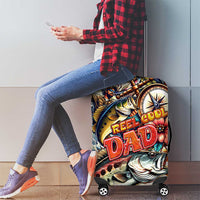 Bass Fishing Reel Cool Dad Luggage Cover Tropical Vintage
