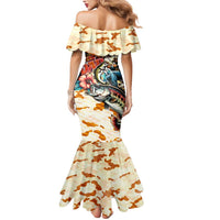 Bass Fishing Reel Cool Dad Mermaid Dress Tropical Vintage