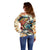 Bass Fishing Reel Cool Dad Off Shoulder Sweater Tropical Vintage