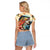 Bass Fishing Reel Cool Dad Raglan Cropped T Shirt Tropical Vintage