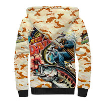 Bass Fishing Reel Cool Dad Sherpa Hoodie Tropical Vintage
