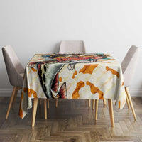 Bass Fishing Reel Cool Dad Tablecloth Tropical Vintage