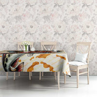 Bass Fishing Reel Cool Dad Tablecloth Tropical Vintage