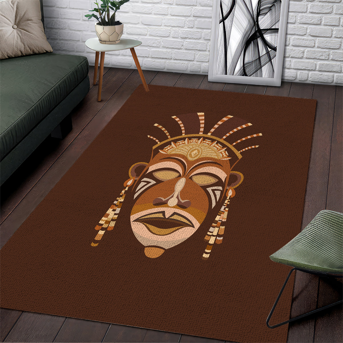 African Women Area Rug Tribal Ethnic Mask - Wonder Print Shop