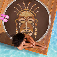 African Women Beach Blanket Tribal Ethnic Mask - Wonder Print Shop