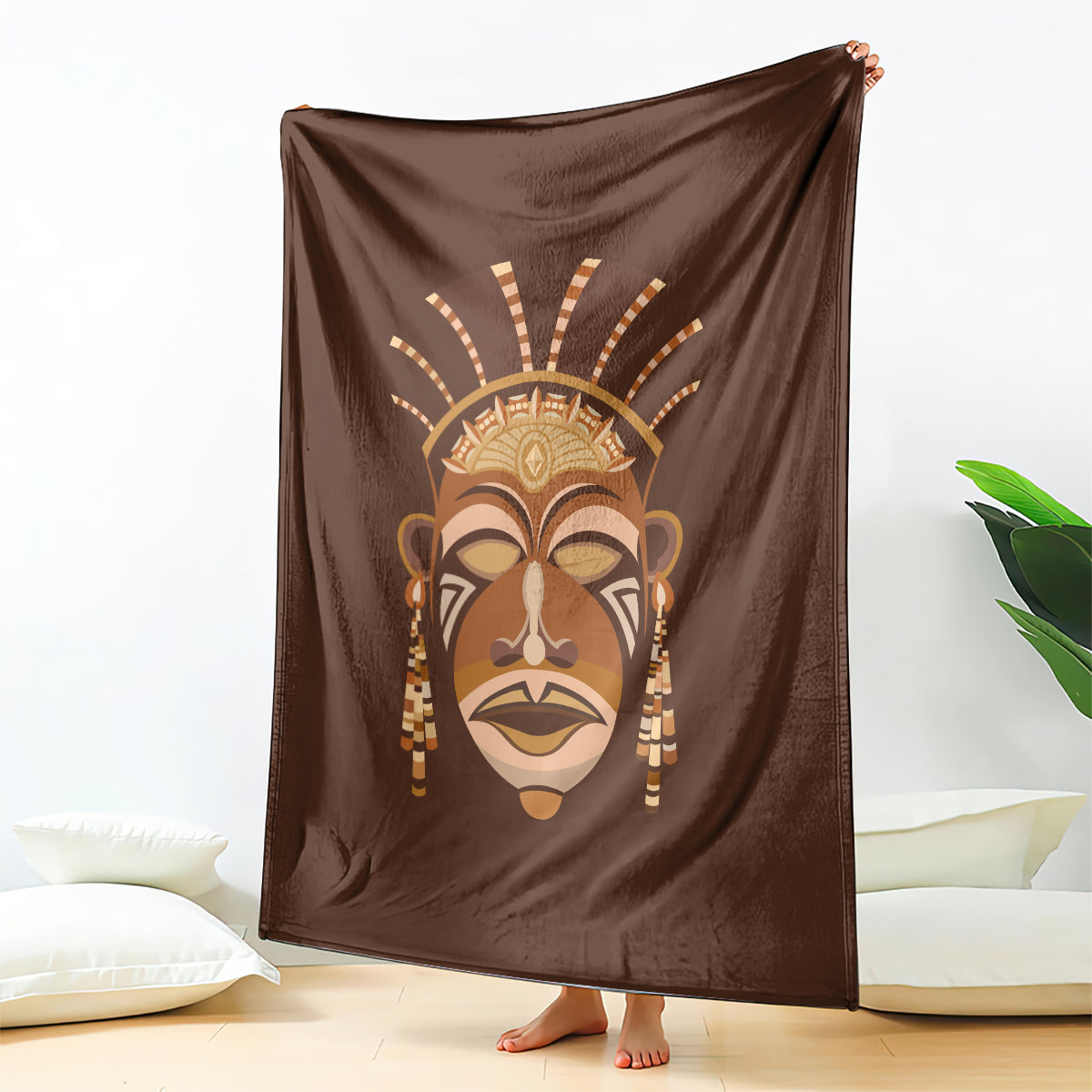 African Women Blanket Tribal Ethnic Mask