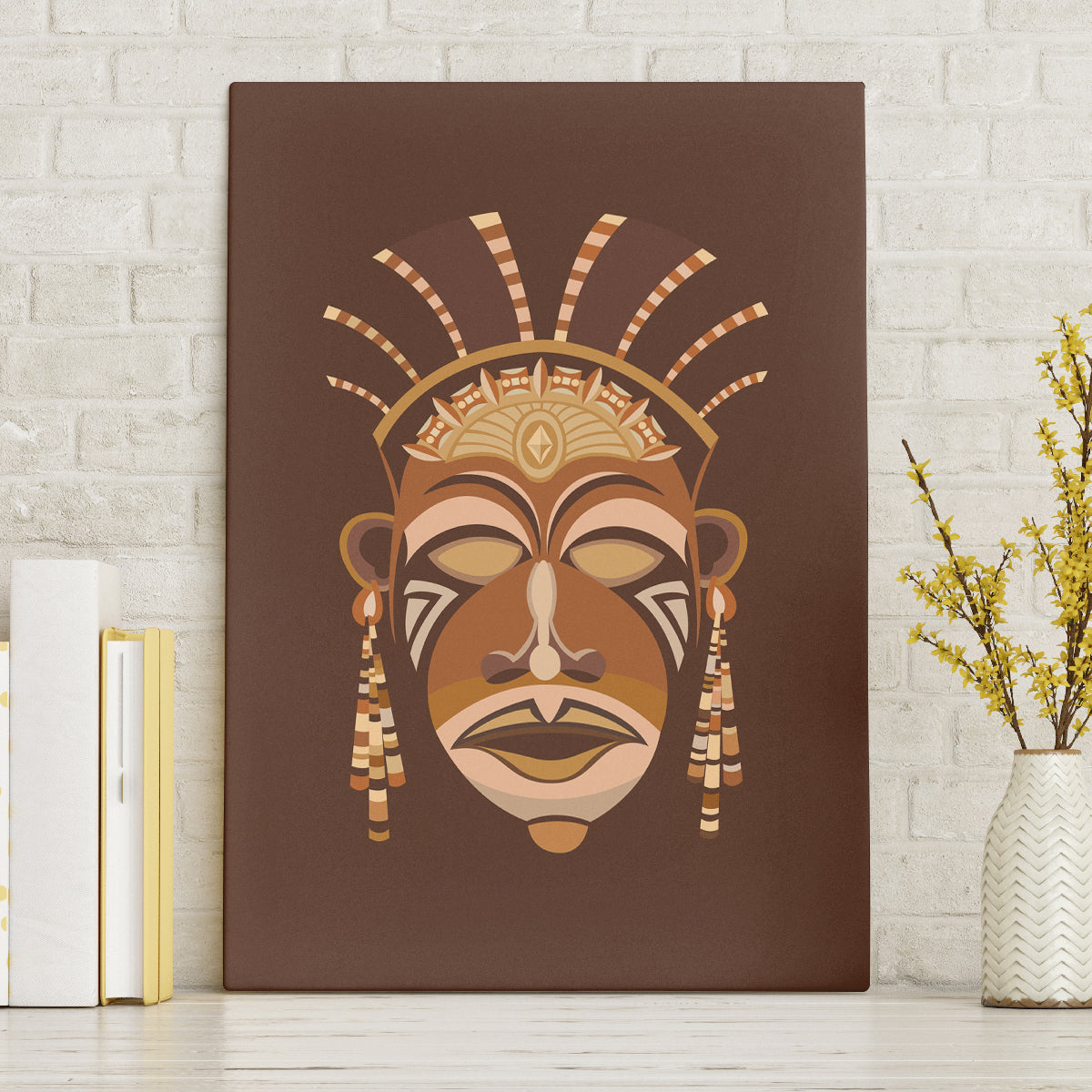 African Women Canvas Wall Art Tribal Ethnic Mask - Wonder Print Shop