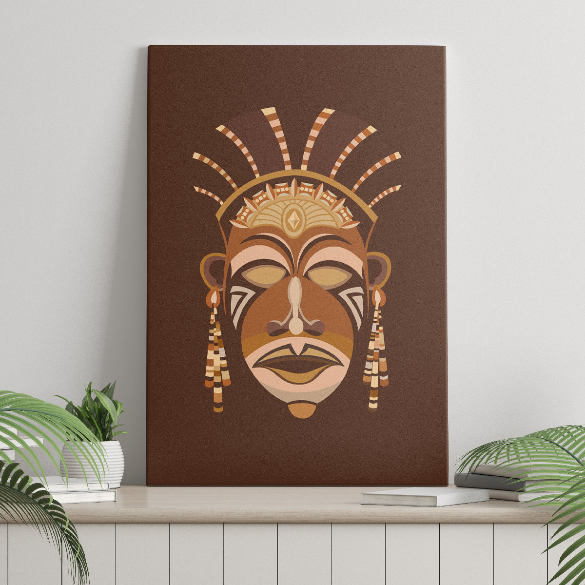 African Women Canvas Wall Art Tribal Ethnic Mask - Wonder Print Shop
